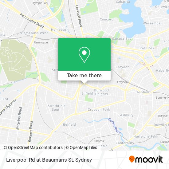 Liverpool Rd at Beaumaris St map