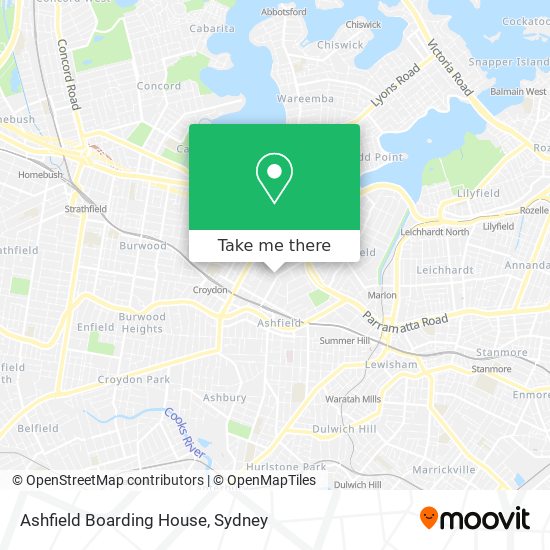 Ashfield Boarding House map