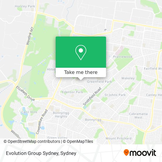 Mapa Evolution Group Sydney