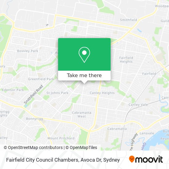 Fairfield City Council Chambers, Avoca Dr map