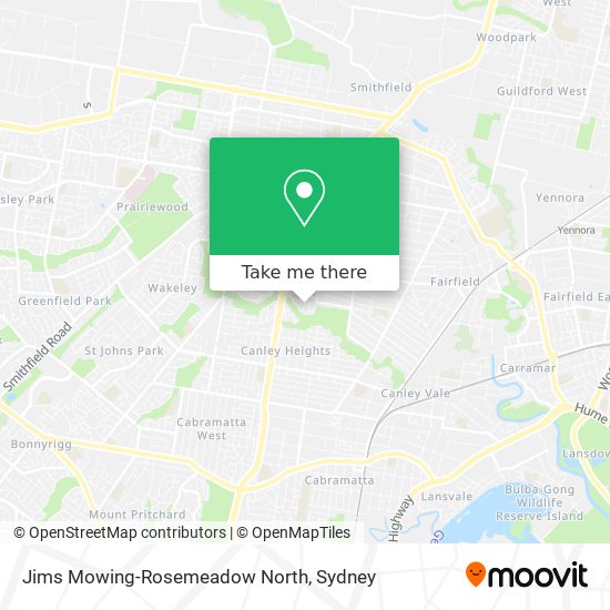Jims Mowing-Rosemeadow North map