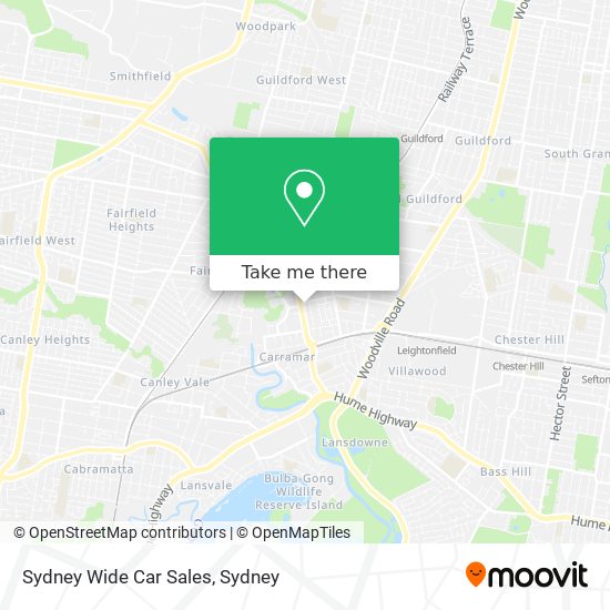 Mapa Sydney Wide Car Sales