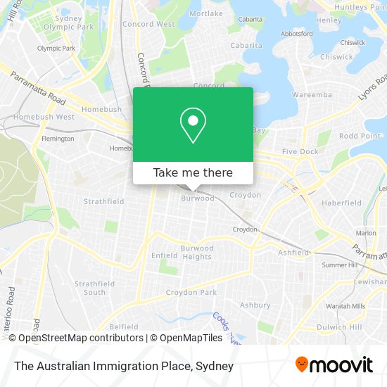 The Australian Immigration Place map