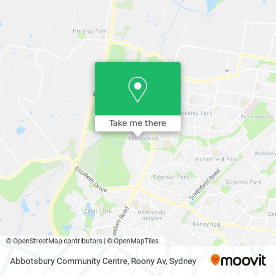 Mapa Abbotsbury Community Centre, Roony Av