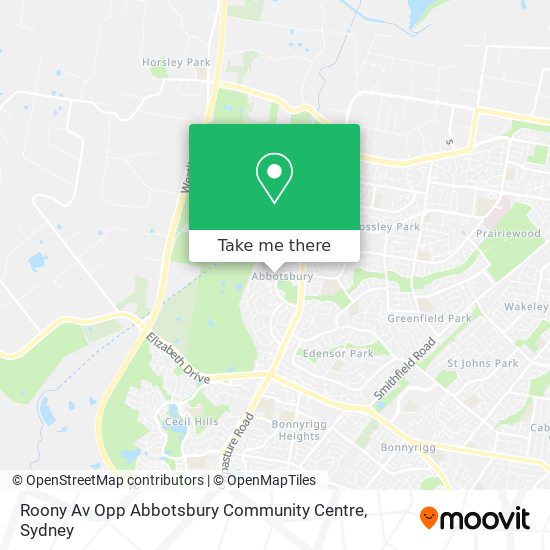 Roony Av Opp Abbotsbury Community Centre map