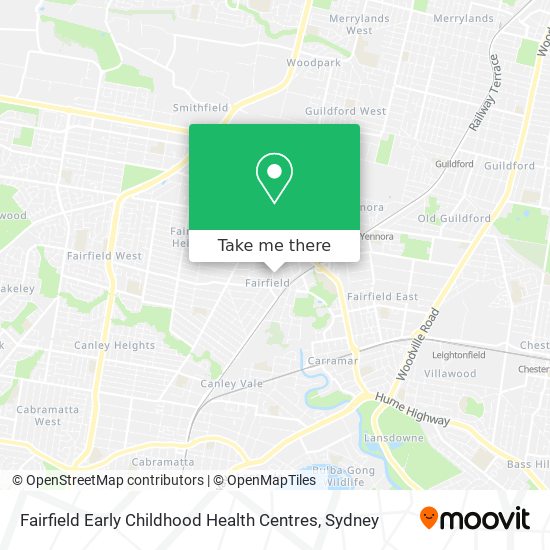 Fairfield Early Childhood Health Centres map