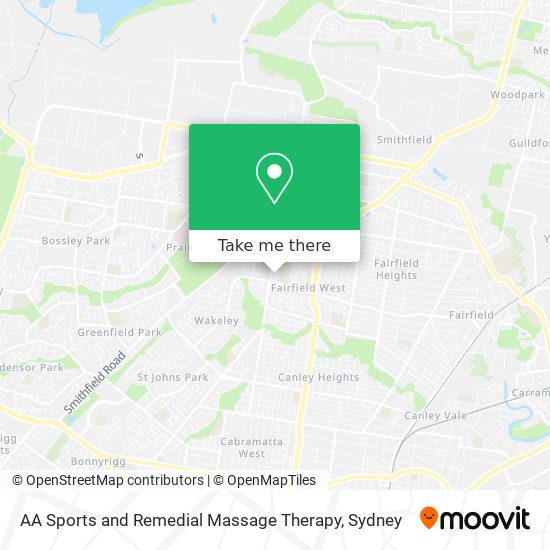 AA Sports and Remedial Massage Therapy map