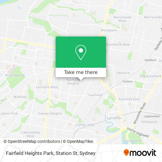Fairfield Heights Park, Station St map