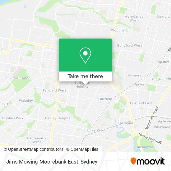 Mapa Jims Mowing-Moorebank East