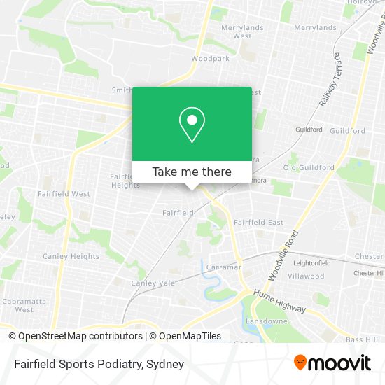 Fairfield Sports Podiatry map