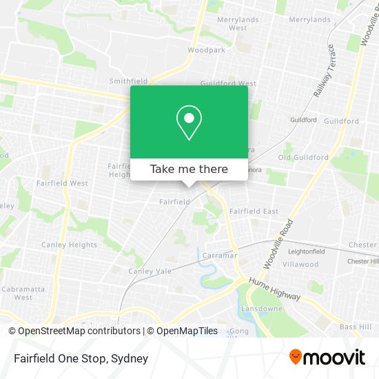 Fairfield One Stop map