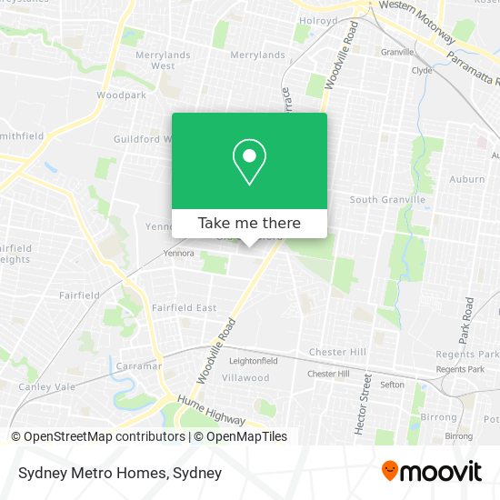 Sydney Metro Homes map