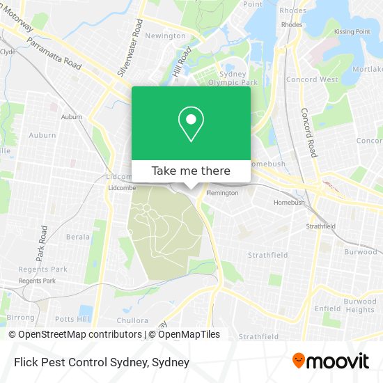 Mapa Flick Pest Control Sydney