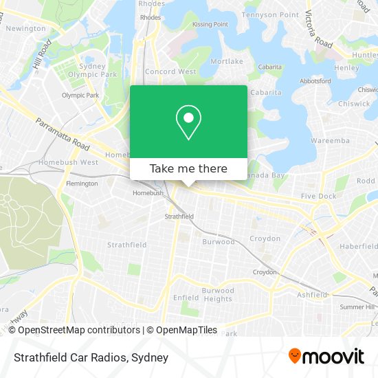 Mapa Strathfield Car Radios