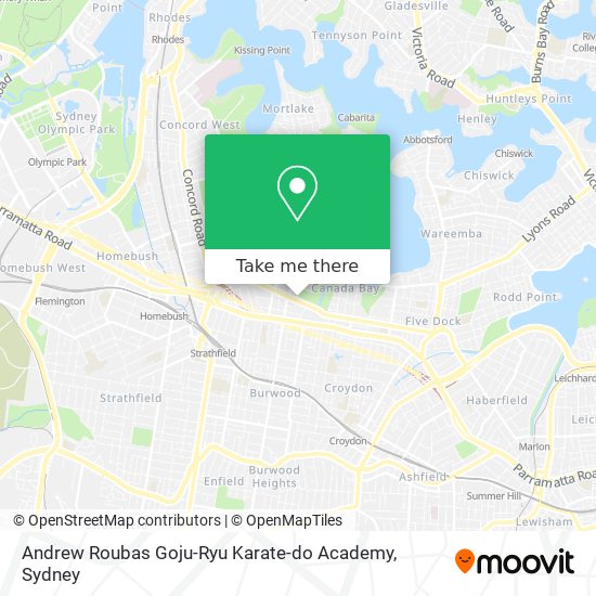 Mapa Andrew Roubas Goju-Ryu Karate-do Academy