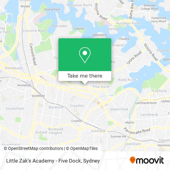 Little Zak's Academy - Five Dock map