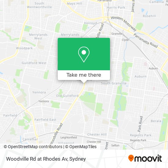Woodville Rd at Rhodes Av map
