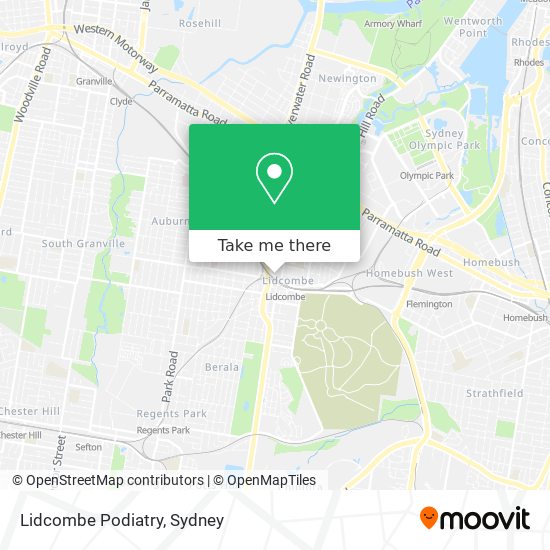 Lidcombe Podiatry map