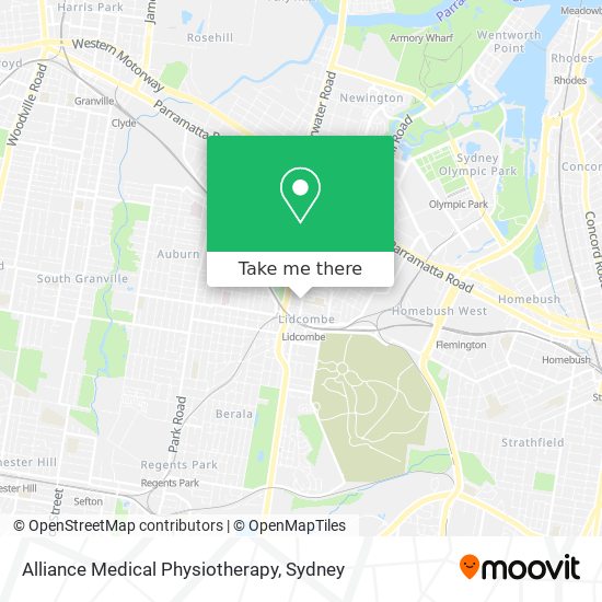 Alliance Medical Physiotherapy map