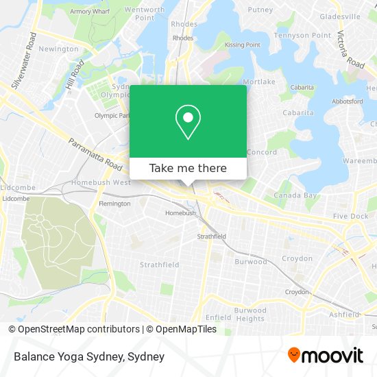 Mapa Balance Yoga Sydney