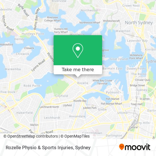 Mapa Rozelle Physio & Sports Injuries