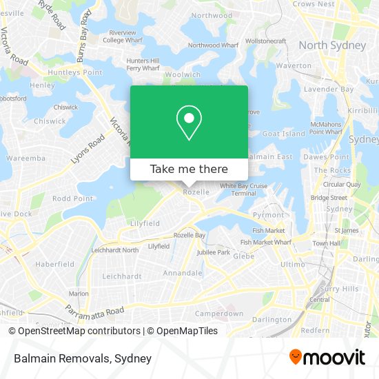 Balmain Removals map