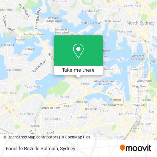 Fonelife Rozelle Balmain map