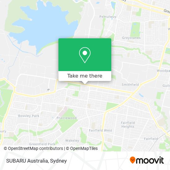 Mapa SUBARU Australia