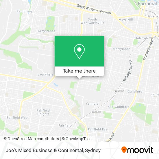 Mapa Joe's Mixed Business & Continental