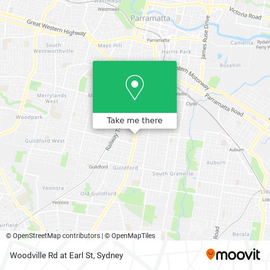 Woodville Rd at Earl St map