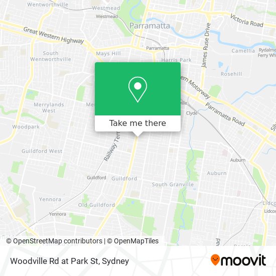 Woodville Rd at Park St map