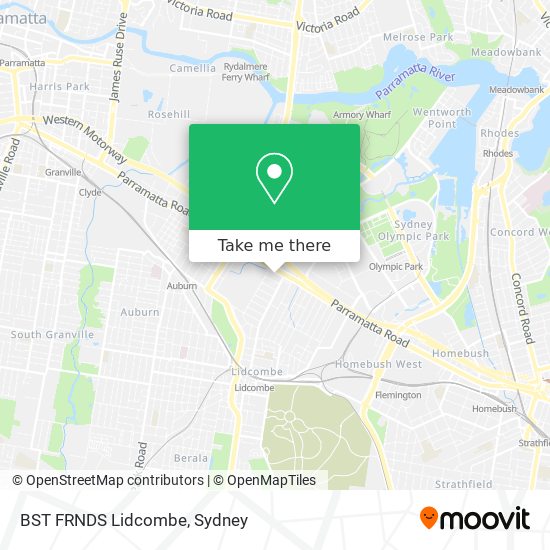BST FRNDS Lidcombe map