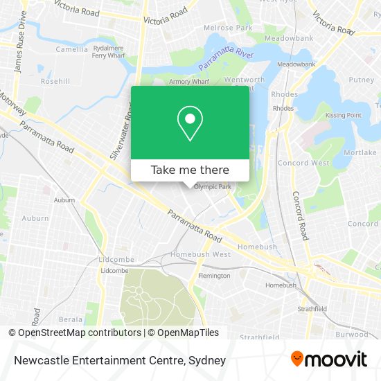 Mapa Newcastle Entertainment Centre