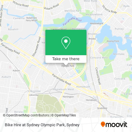 Bike Hire at Sydney Olympic Park map