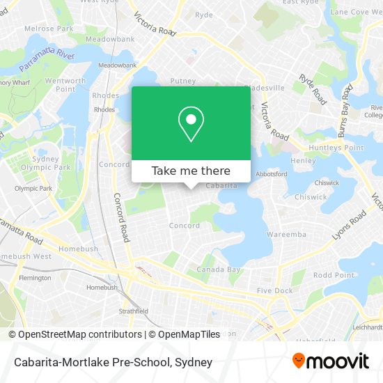 Mapa Cabarita-Mortlake Pre-School