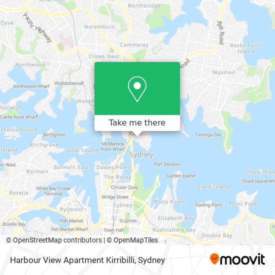 Harbour View Apartment Kirribilli map