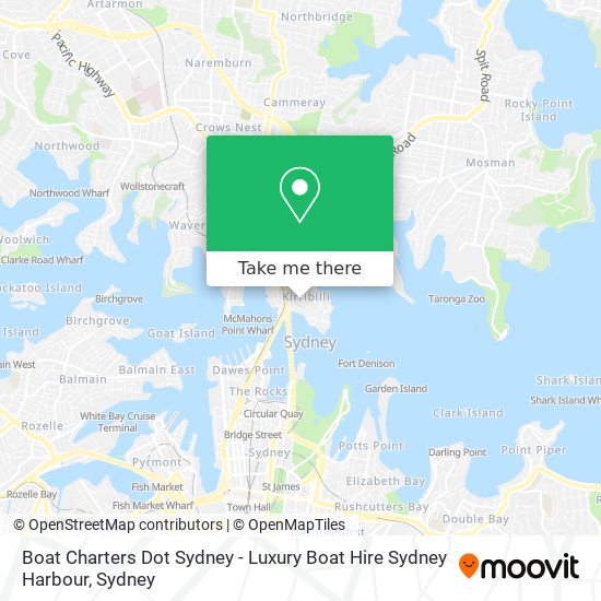 Boat Charters Dot Sydney - Luxury Boat Hire Sydney Harbour map