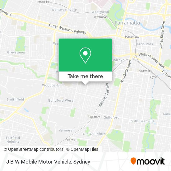 J B W Mobile Motor Vehicle map