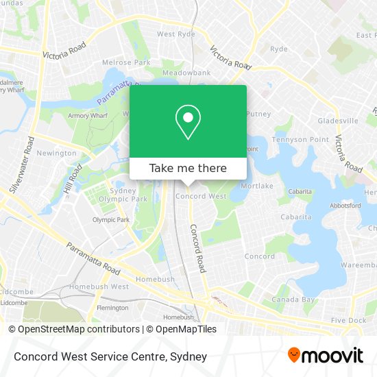 Concord West Service Centre map