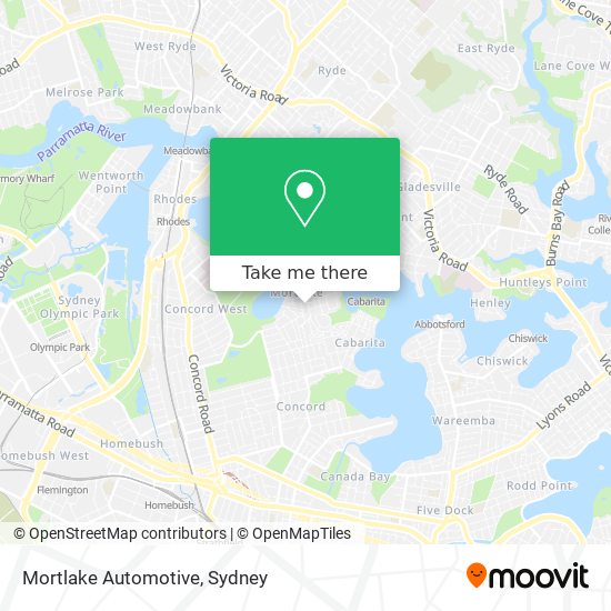 Mortlake Automotive map