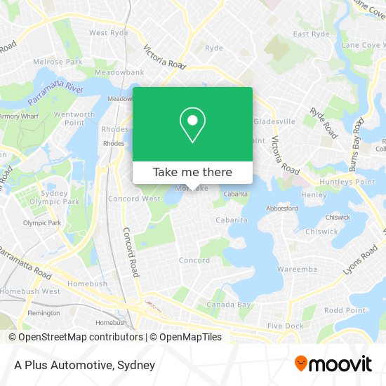 A Plus Automotive map