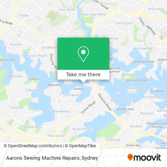 Aarons Sewing Machine Repairs map
