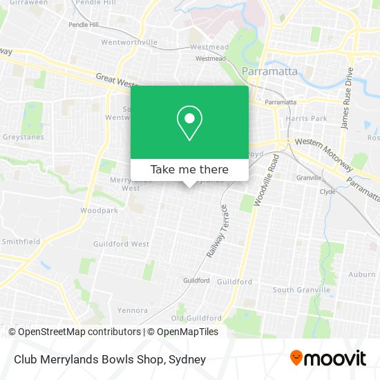 Club Merrylands Bowls Shop map