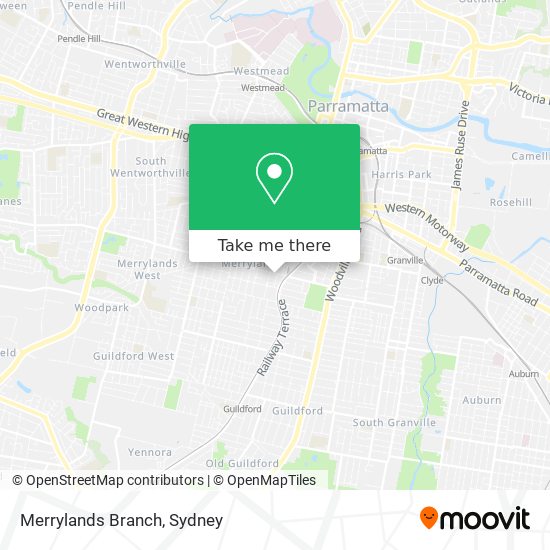 Mapa Merrylands Branch