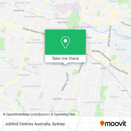 Mapa Jobfind Centres Australia