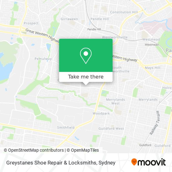 Mapa Greystanes Shoe Repair & Locksmiths