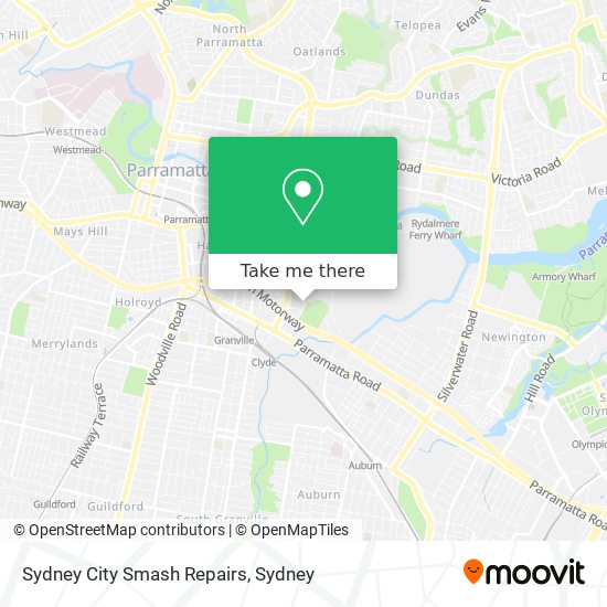 Mapa Sydney City Smash Repairs