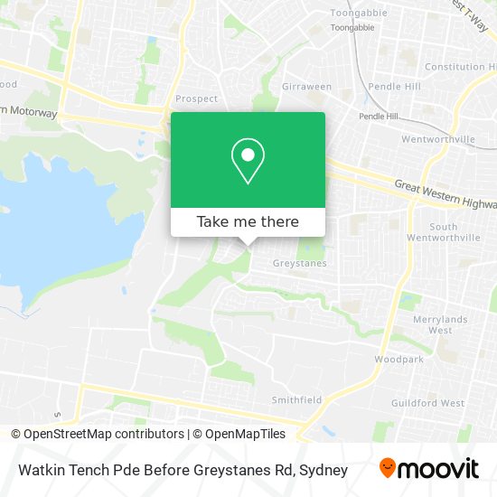 Watkin Tench Pde Before Greystanes Rd map