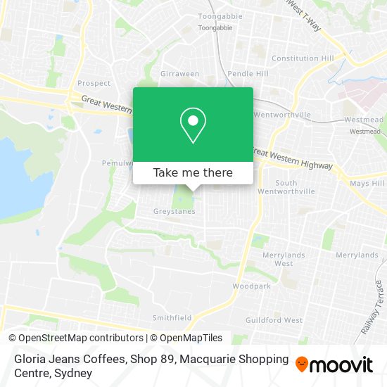 Mapa Gloria Jeans Coffees, Shop 89, Macquarie Shopping Centre