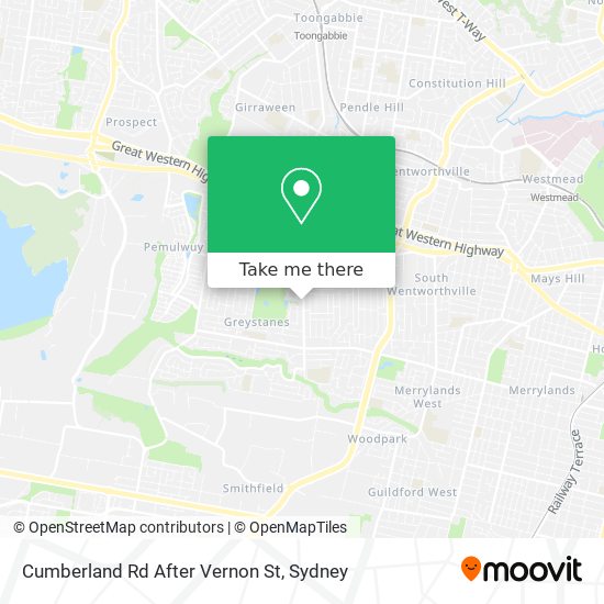 Cumberland Rd After Vernon St map